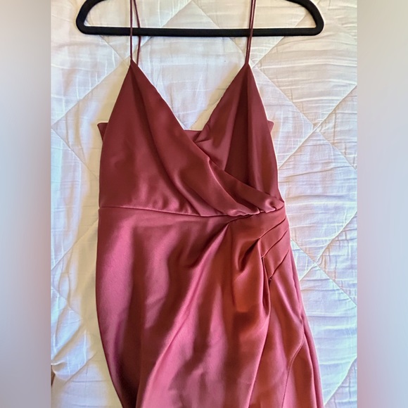 Anthropology [BHLDN] Long Satin Dress with Slit - Picture 2 of 4